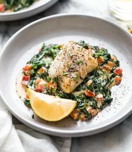 Brown Butter Fish Florentine